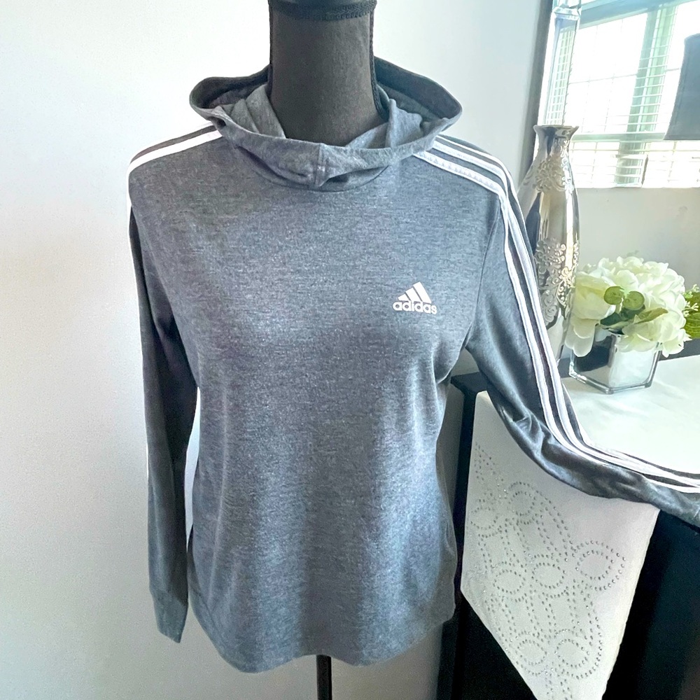 Gray Adidas Hoodie Tee